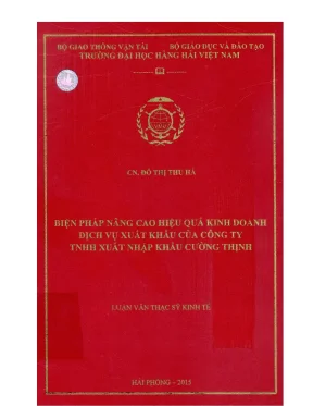 Nâng Cao Hiệu Quả Kinh Doanh Dịch Vụ Xuất Khẩu Tại Công 