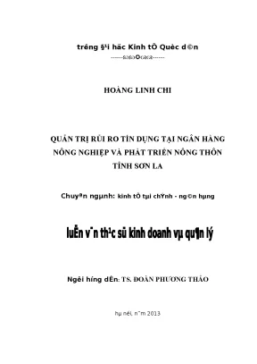 Quản Trị Rủi Ro Tín Dụng Tại Ngân Hàng Nông Nghiệp Và