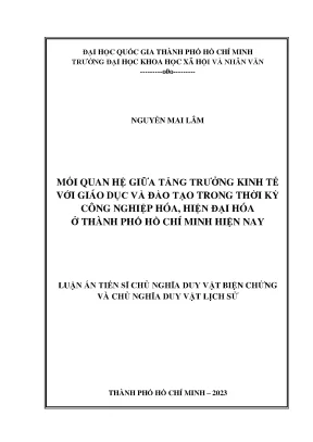 Mối Quan Hệ Giữa Tăng Trưởng Kinh Tế và Giáo Dục ở Thành 