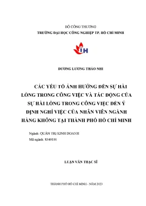 Yếu Tố Ảnh Hưởng Đến Sự Hài Lòng Trong Công Việc Của