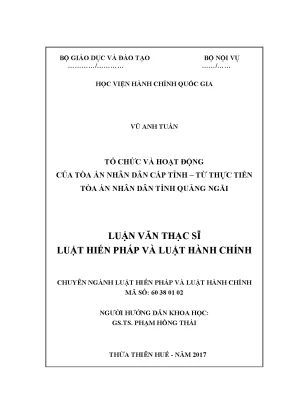 Tổ Chức và Hoạt Động của Tòa Án Nhân Dân Cấp Tỉnh: Thực