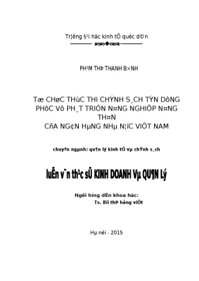 Tổ Chức Thực Thi Chính Sách Tín Dụng Phục Vụ Phát Triển