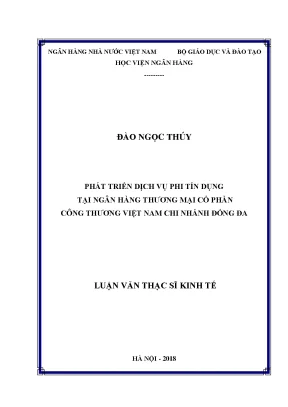 Phát Triển Dịch Vụ Phi Tín Dụng Tại Vietinbank Đống Đa
