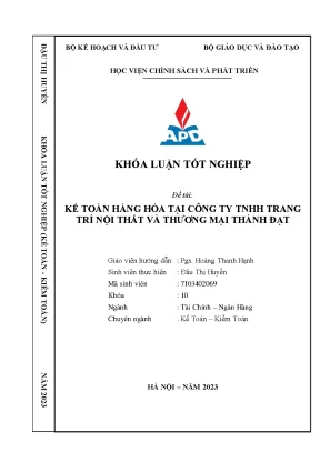 Khóa Luận Tốt Nghiệp Về Kế Toán Hàng Hóa Tại Công Ty