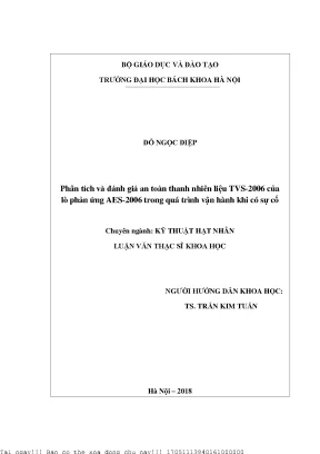 Đánh Giá An Toàn Thanh Nhiên Liệu TVS-2006 Trong Lò Phản 