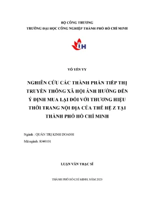 Nghiên Cứu Ảnh Hưởng Của Tiếp Thị Truyền Thông Xã Hội