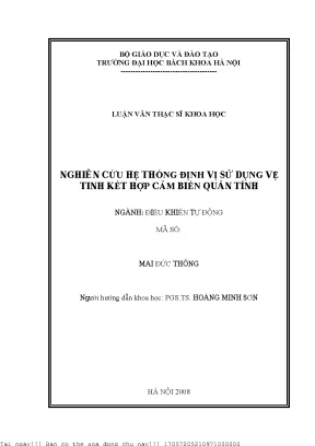 Nghiên Cứu Hệ Thống Định Vị Sử Dụng Vệ Tinh và Cảm Biến 