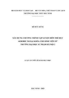 Chương Trình Tập Luyện Aerobic Ngoại Khóa Cho Sinh Viên