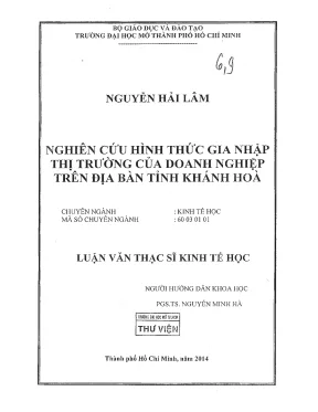 Nghiên Cứu Hình Thức Gia Nhập Thị Trường Của Doanh