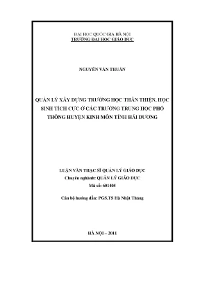 Quản Lý Xây Dựng Trường Học Thân Thiện và Học Sinh Tích