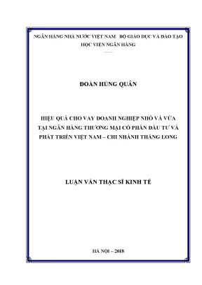 Hiệu Quả Cho Vay Doanh Nghiệp Nhỏ và Vừa Tại Ngân Hàng