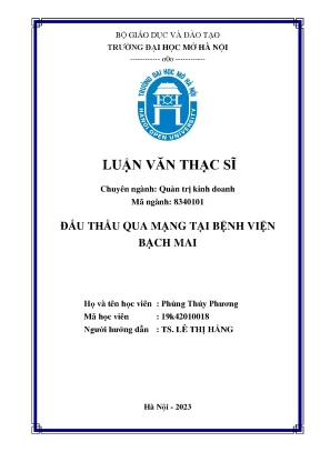 Đấu Thầu Qua Mạng Tại Bệnh Viện Bạch Mai: Phân Tích và