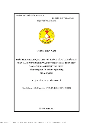 Phát Triển Hoạt Động Cho Vay Khách Hàng Cá Nhân Tại Ngân