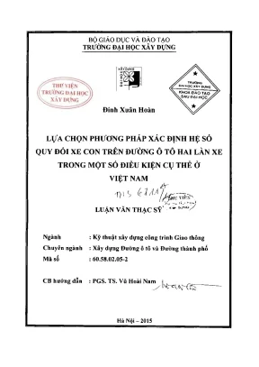 Phương Pháp Xác Định Hệ Số Quy Đổi Xe Con Trên Đường Ô 