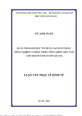 Quản Trị Danh Mục Tín Dụng Tại Ngân Hàng Agribank Chi