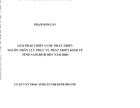 Giải Pháp Chiến Lược Phát Triển Nguồn Nhân Lực Tỉnh Nam