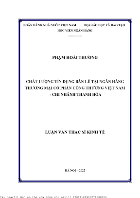 Nâng Cao Chất Lượng Tín Dụng Bán Lẻ Tại Ngân Hàng Thương