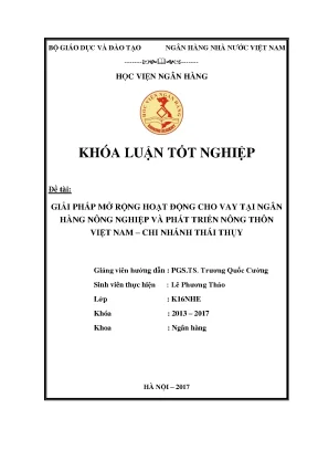 Giải Pháp Mở Rộng Hoạt Động Cho Vay Tại Ngân Hàng Nông