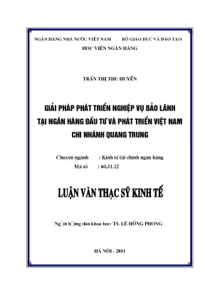 Giải Pháp Phát Triển Nghiệp Vụ Bảo Lãnh Tại Ngân Hàng