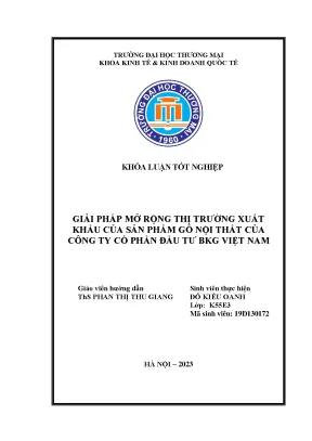 Giải Pháp Mở Rộng Thị Trường Xuất Khẩu Sản Phẩm Gỗ Nội