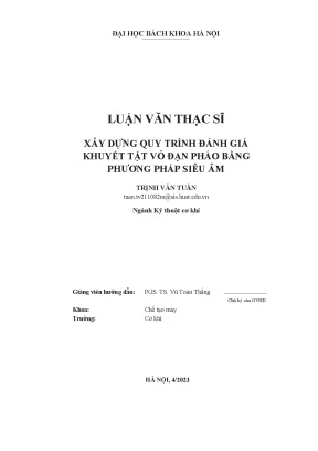 Xây dựng quy trình đánh giá khuyết tật vỏ đạn pháo bằng phương pháp siêu âm