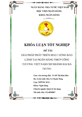 Giải Pháp Phát Triển Hoạt Động Bảo Lãnh Tại Ngân Hàng 
