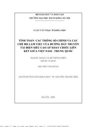 Nghiên Cứu Các Thông Số Chính Của Đường Dây Truyền Tải 