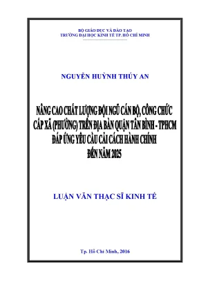 Nâng cao chất lượng đội ngũ cán bộ công chức cấp xã tại