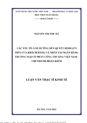 Các Yếu Tố Ảnh Hưởng Đến Quyết Định Gửi Tiền Của Khách