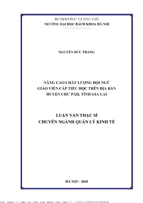 Nâng Cao Chất Lượng Đội Ngũ Giáo Viên Cấp Tiểu Học Tại