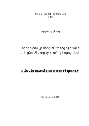 Nghiên Cứu Áp Dụng Hệ Thống Sản Xuất Tinh Gọn Tại Công