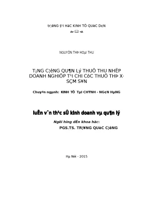 Quản Lý Thuế Thu Nhập Doanh Nghiệp Tại Chi Cục Thuế Thị