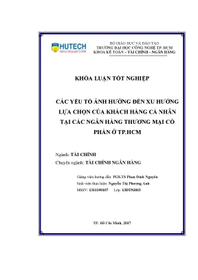 Các Yếu Tố Ảnh Hưởng Đến Lựa Chọn Ngân Hàng Của Khách