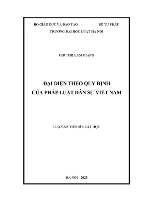 Nghiên Cứu Về Đại Diện Trong Pháp Luật Dân Sự Việt Nam