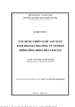 Chiến Lược Sản Xuất Kinh Doanh Cho Công Ty Cổ Phần Nhôm