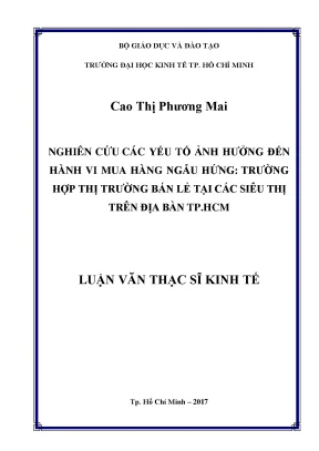 Nghiên Cứu Hành Vi Mua Hàng Ngẫu Hứng Tại Siêu Thị TP.HCM