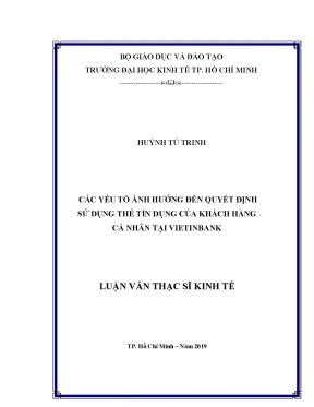 Các yếu tố ảnh hưởng đến quyết định sử dụng thẻ tín dụng