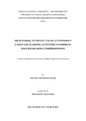 Hoạt Động Học Tập Tự Lập Của Học Sinh Trung Học Để Cải 