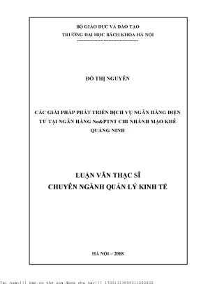 Giải Pháp Phát Triển Dịch Vụ Ngân Hàng Điện Tử Tại Ngân
