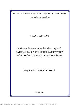 Phát Triển Dịch Vụ Ngân Hàng Điện Tử Tại Ngân Hàng Nông