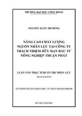 Nâng Cao Chất Lượng Nguồn Nhân Lực Tại Công Ty TNHH Đầu