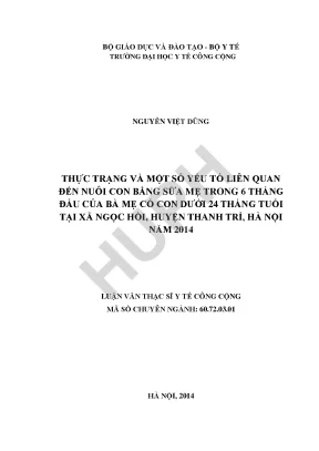 Thực trạng nuôi con bằng sữa mẹ trong 6 tháng đầu tại xã