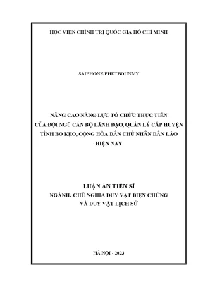 Nâng Cao Năng Lực Tổ Chức Cán Bộ Lãnh Đạo Cấp Huyện Tỉnh 
