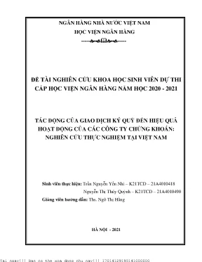 Tác Động Của Giao Dịch Ký Quỹ Đến Hiệu Quả Hoạt Động Của