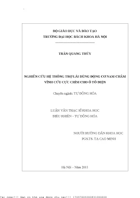 Nghiên Cứu Hệ Thống Trợ Lái Động Cơ Nam Châm Vĩnh Cửu