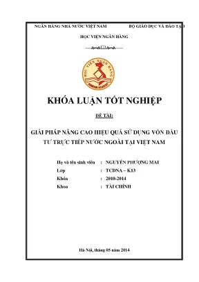 Giải Pháp Tăng Cường Hiệu Quả Sử Dụng Vốn Đầu Tư Nước