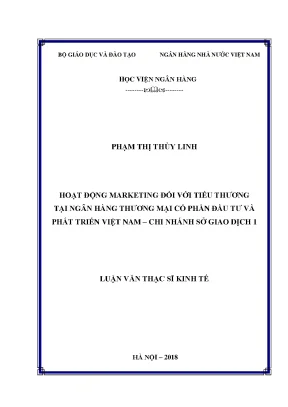 Hoạt Động Marketing Đối Với Tiểu Thương Tại Ngân Hàng