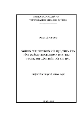 Nghiên Cứu Diễn Biến Khí Hậu và Thủy Văn Tỉnh Quảng Trị