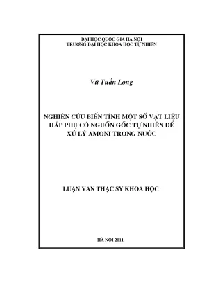 Nghiên Cứu Biến Tính Vật Liệu Hấp Phụ Amoni Từ Nguồn Gốc