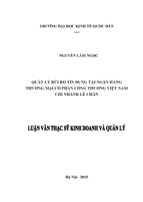 Quản Lý Rủi Ro Tín Dụng Tại Ngân Hàng Thương Mại Cổ Phần